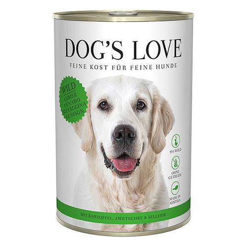 Dog's Love Adult gibier, pomme de terre, prunes & céleri, 400g - MyStetho Veterinary