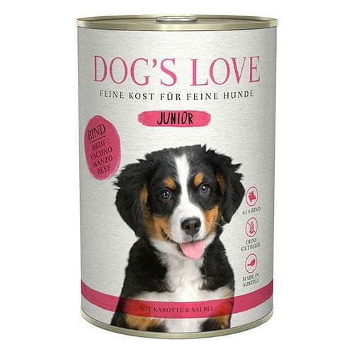 Dog's Love Junior boeuf, carotte & sauge 400g - MyStetho Veterinary