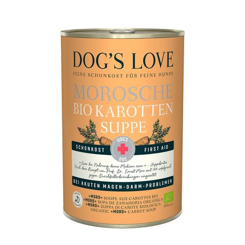 Dog's Love nourriture allégée soupe aux carottes Morosche BIO - MyStetho Veterinary