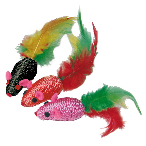 Swisspet souris en fil artificiel avec plume - MyStetho Veterinary