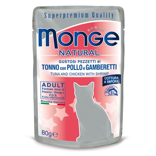 Monge Natural Cat Thon & poulet avec crevettes - MyStetho Veterinary