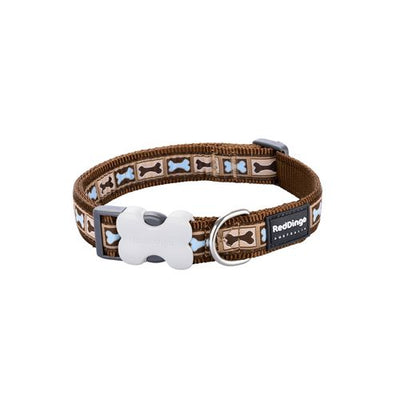 RedDingo Dog Collar Design Brown M Bone Yard Brown 20mm x 31-47cm - MyStetho Veterinary