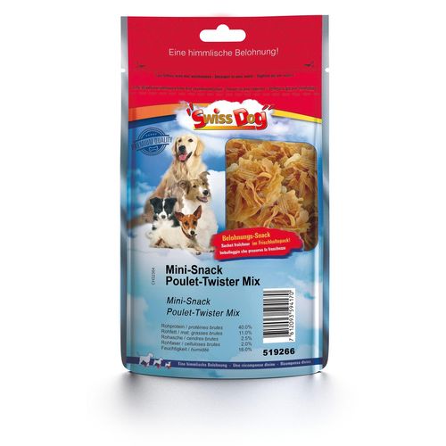 SwissDog Mini-Snack Twister au poulet Mix - MyStetho Veterinary