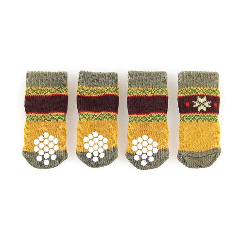Swisspet chaussettes pour chiens avec antiglisse, Naturi, jaune/olive - MyStetho Veterinary
