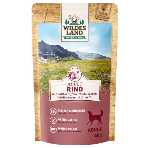 Wildes Land Canine Adulte boeuf avec patate douce 150g - MyStetho Veterinary