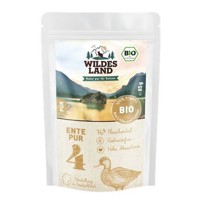 Wildes Land Feline Adult BIO canard PUR avec huile de saumon 85g - MyStetho Veterinary