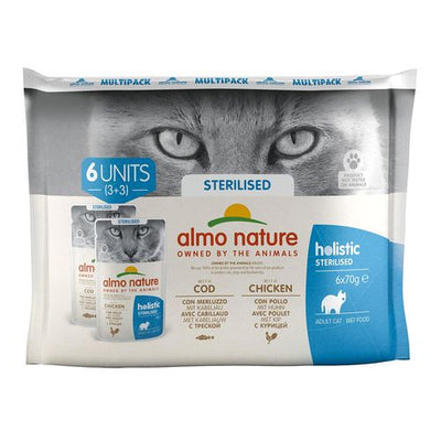 Almo Holistic Sterilised Cabillaud & poulet 6x70g - MyStetho Veterinary