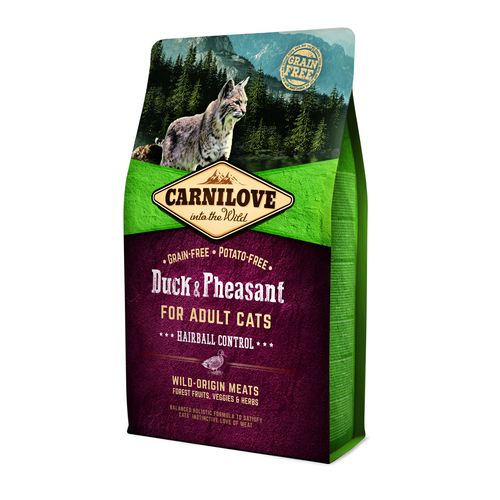 Carnilove Cat Adulte - Canard & Faisan / Contrôle des boules de poils 2kg - MyStetho Veterinary
