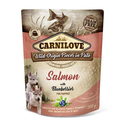 Carnilove Dog Adulte Pouch Paté - Saumon aux myrtilles pour chiots 300g - MyStetho Veterinary