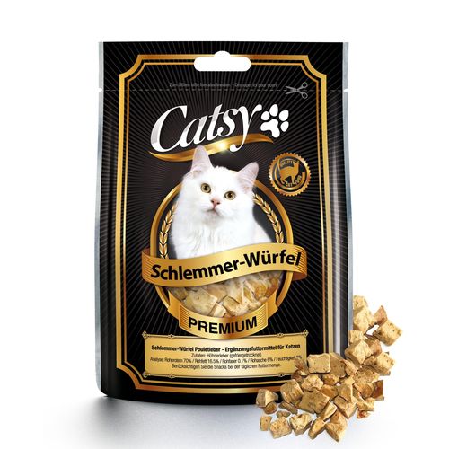 Catsy snack pour chats cubes de foie de poulet - MyStetho Veterinary