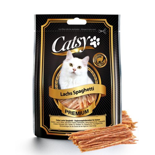 Catsy snack pour chats spaghetti au saumon 50g - MyStetho Veterinary