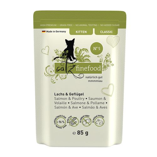 Catz Finefood Kitten No. 05 avec saumon & volaille, 85g - MyStetho Veterinary