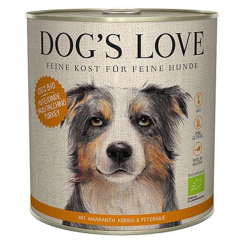 Dog&#039;s Love BIO dinde, amarante, citrouille & petersil, 800g - MyStetho Veterinary