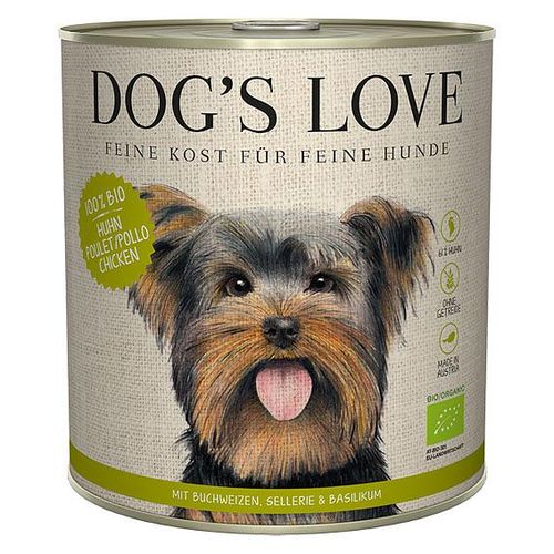 Dog&#039;s Love BIO poulet, sarrasin, céleri & basilic, 800g - MyStetho Veterinary