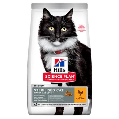 Hill's Science Plan Sterilised Cat Mature Adult 7+ Chicken 300 g - MyStetho Veterinary