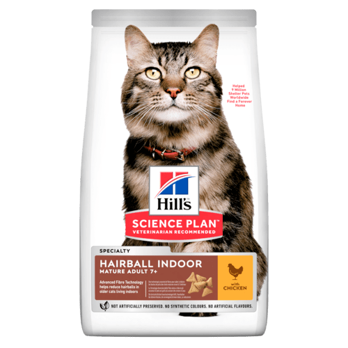 Hill's Science Plan Hairball Indoor Mature Adult 7+ Chicken 1.5 kg - MyStetho Veterinary