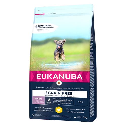 Eukanuba Grain Free Junior Small & Medium, poulet - MyStetho Veterinary