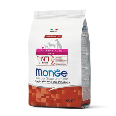 Monge Dog Adult Extra Small agneau, riz & catafalque - MyStetho Veterinary