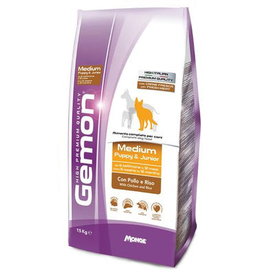 Monge Gemon Dog Puppy&Jun. Medium Chicken 15kg - MyStetho Veterinary