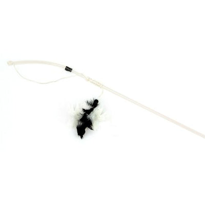 Swisspet canne pour chats Brasilia, plumes noires/blanches - MyStetho Veterinary