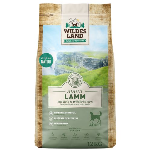 Wildes Land Canine Adult agneau avec riz 12kg - MyStetho Veterinary