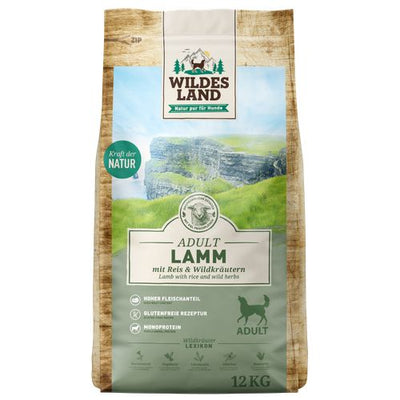 Wildes Land Canine Adult agneau avec riz 12kg - MyStetho Veterinary