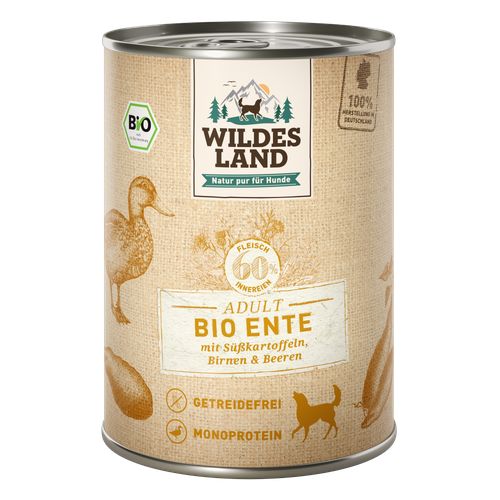 Wildes Land Canine Adult BIO canard avec patate douce 400g - MyStetho Veterinary