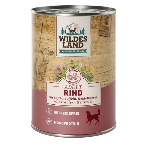Wildes Land Canine Adult boeuf avec patate douce 400g - MyStetho Veterinary