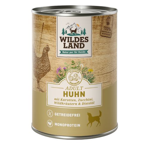 Wildes Land Canine Adult poulet avec carotte & courgettes 400g - MyStetho Veterinary