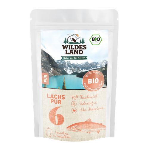 Wildes Land Feline Adult BIO saumon PUR avec huile de saumon 85g - MyStetho Veterinary