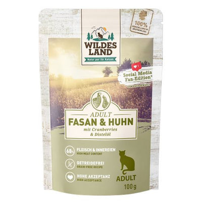 Wildes Land Feline Adult faisan et poulet avec cannberges 100g - MyStetho Veterinary