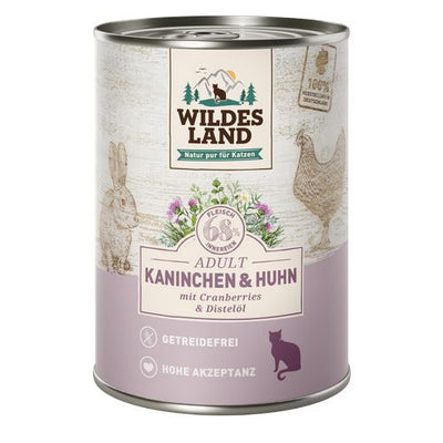 Wildes Land Feline Adult lapin et poulet avec cannberges 400g - MyStetho Veterinary