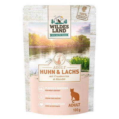 Wildes Land Feline Adult poulet et saumon avec cannberges 100g - MyStetho Veterinary