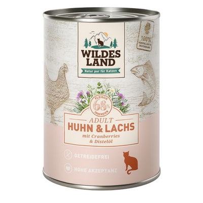 Wildes Land Feline Adult poulet et saumon avec cannberges 400g - MyStetho Veterinary