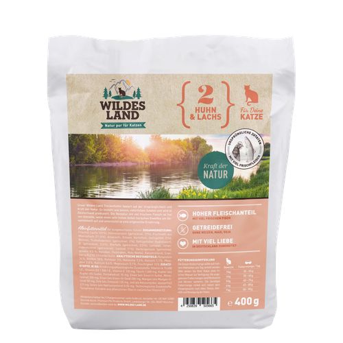 Wildes Land Feline Adult poulet et saumon avec légumes 400g - MyStetho Veterinary